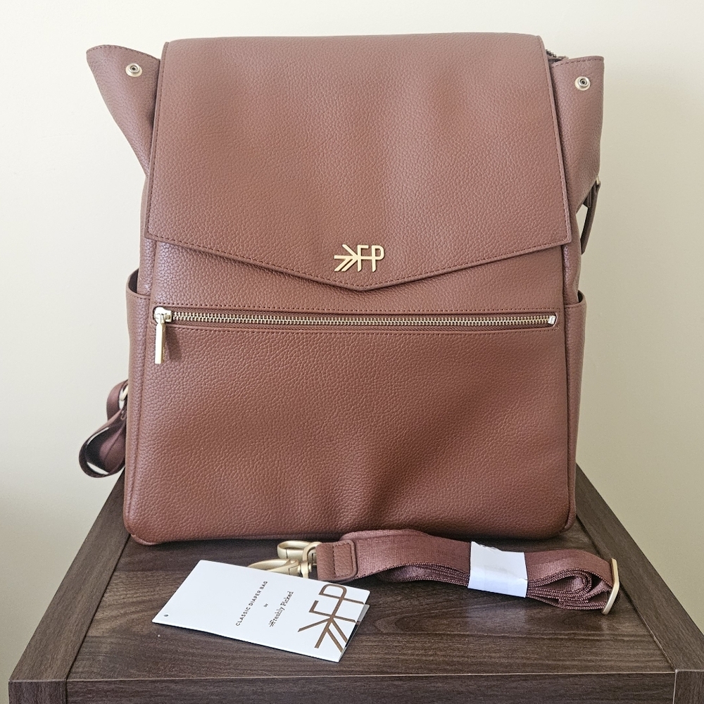 Freshly Picked cognac diaper bag/backpack